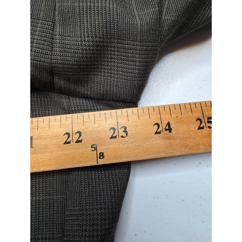 Stafford Blazer Mens 44L Brown Glenplaid Sports Coat Jacket 3‎ Buttons Wool